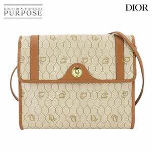 Christian Dior Honeycomb Shoulder Bag leather Beige Tan brown